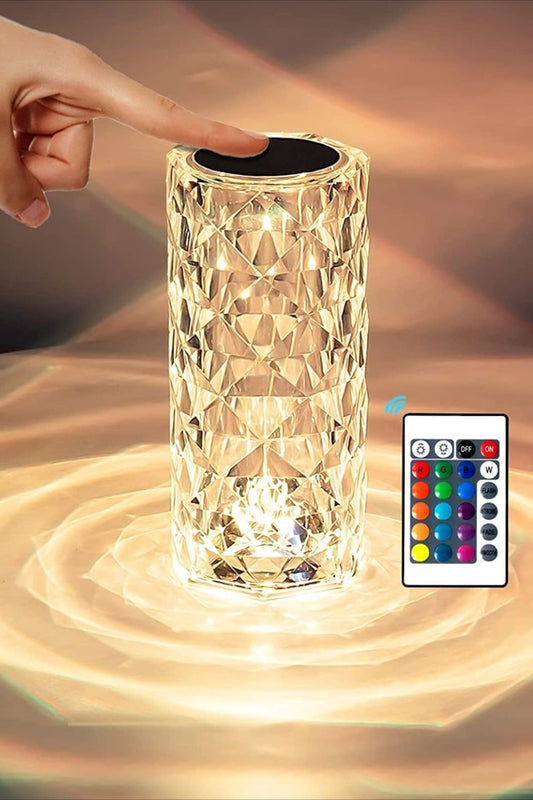 Crystal Lamp Rose Light Diamond Lamp 16 Colors with Touch Control USB Rechargeable Rose Light | Fancy Table Lamps for Home Decoration Gifts | For Drawing Room Corner / Floor & Bedroom Lampshade